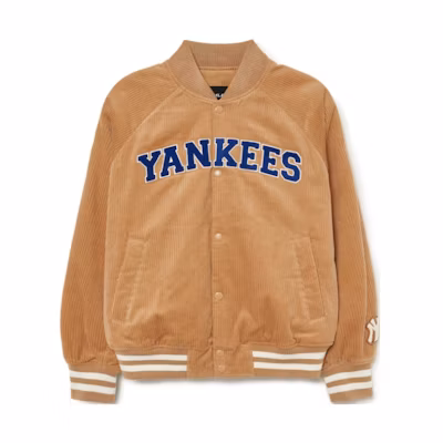 MLB Varsity Letter Print Baseball Jacket Beige 3AJPV1334-50BGS