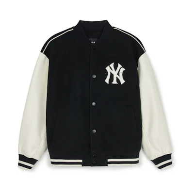 MLB Varsity New York Yankees Black Logo Casual Unisex Long Sleeve Jacket 3AJPV0151-50BKS