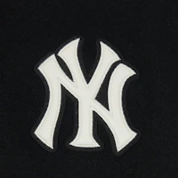 Shop MLB Varsity New York Yankees Black Logo Casual Unisex Long Sleeve Jacket 3AJPV0151-50BKS