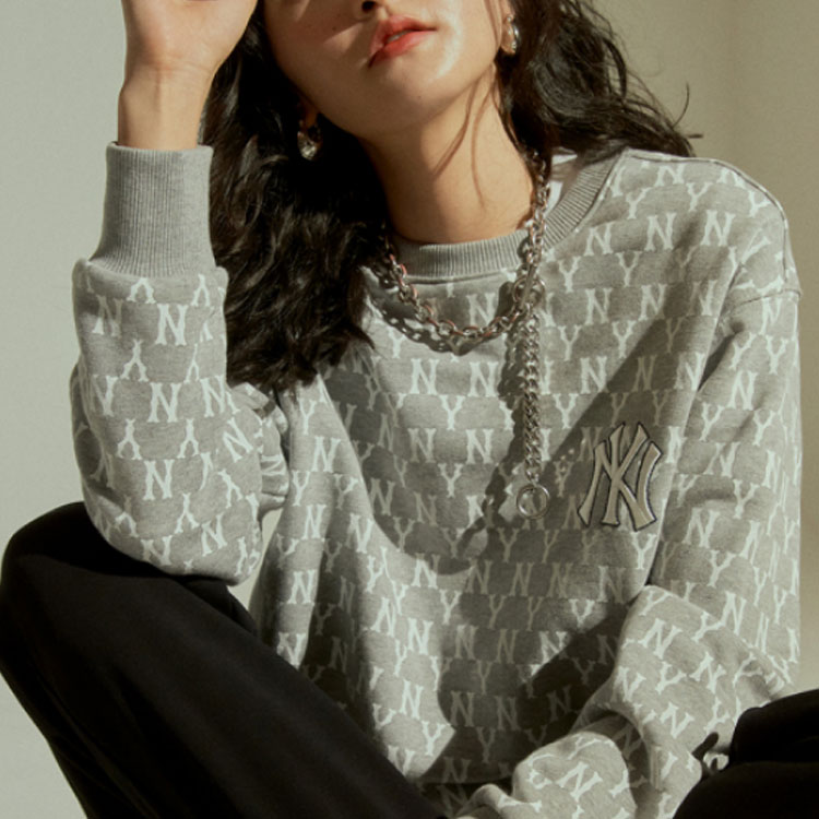 Purchase MLB 빈티지 로고 뉴욕 양키스 후드티 유니섹스 그레이 31MTM1111-50M