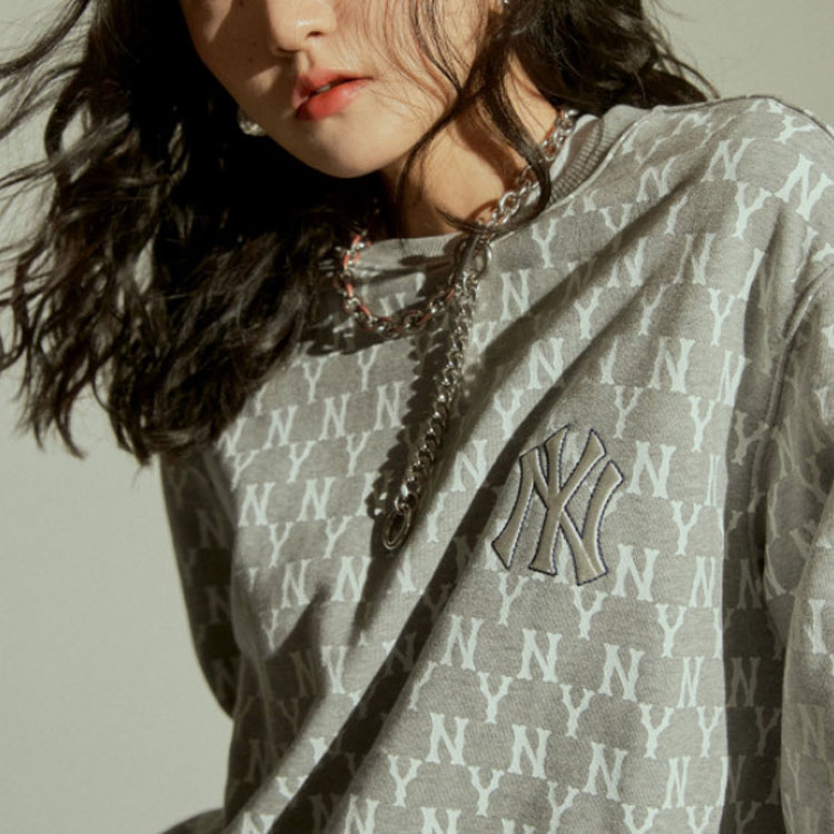 Details for MLB 빈티지 로고 뉴욕 양키스 후드티 유니섹스 그레이 31MTM1111-50M