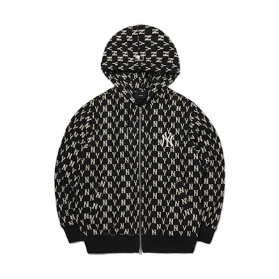 MLB Vintage Monogram New York Yankees Full-Zip Hoodie Black Unisex. 3ATRM0121-50BKS