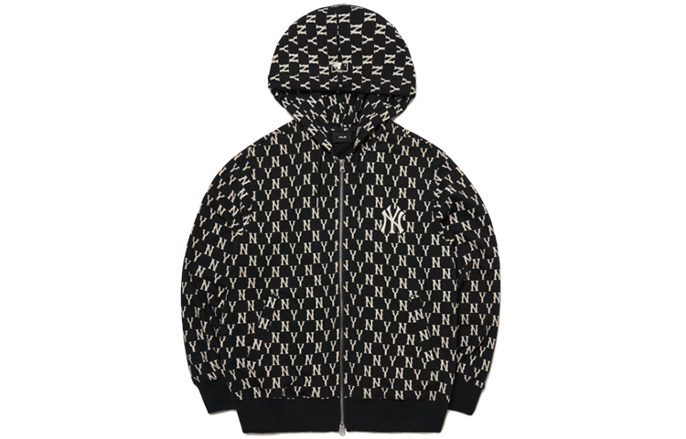 MLB Vintage Monogram New York Yankees Full-Zip Hoodie Black Unisex. 3ATRM0121-50BKS 圖 2
