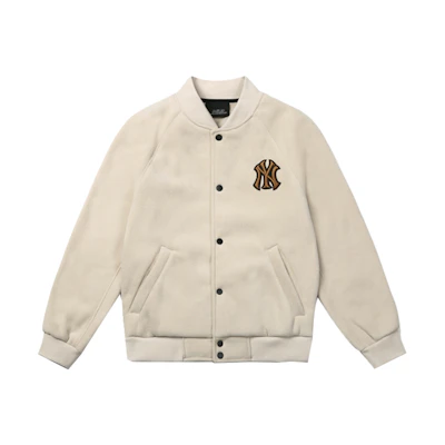 MLB White Sherpa Baseball Jacket Unisex 31JP05061-50B