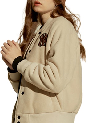 MLB 白色羊羔絨棒球外套 男女通用 31JP05061-50B Purchase MLB 白色羊羔絨棒球外套 男女通用 31JP05061-50B