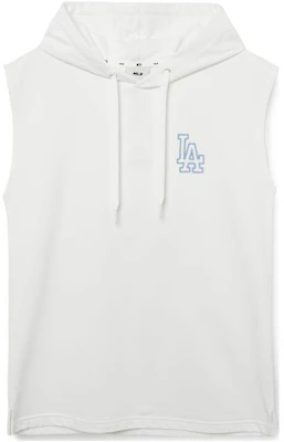 MLB White Sleeveless Hoodie with Solid Logo Print 3LTKB0333-07WHS Buy MLB White Sleeveless Hoodie with Solid Logo Print 3LTKB0333-07WHS