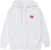 MLB White Unisex Heart Embroidered Sweatshirt 31HDL1111-50I MLB White Unisex Heart Embroidered Sweatshirt 31HDL1111-50I