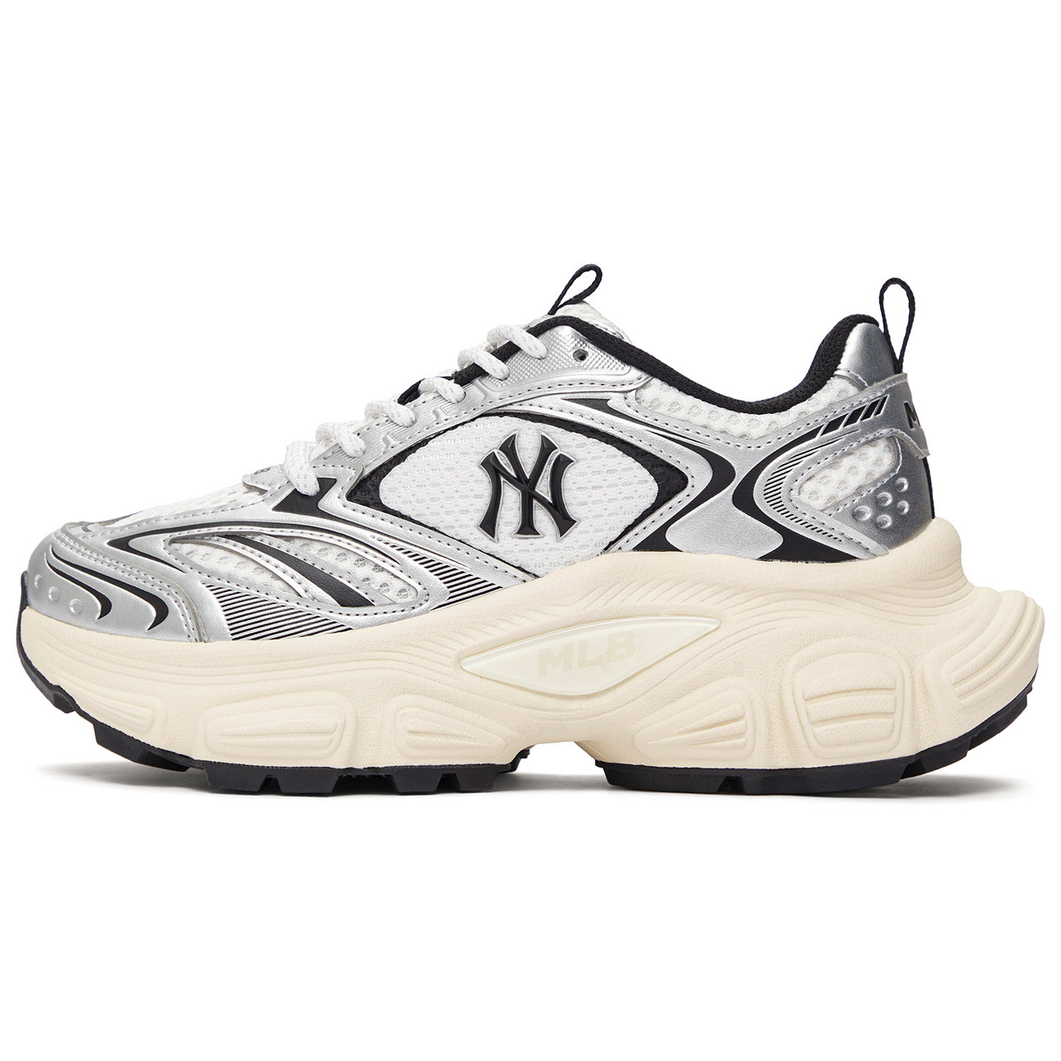 MLB Winner Chunky Silver Dad Shoes Comfortable Low-Top Casual Sports Sneakers 3ASHWD15N-50IVS