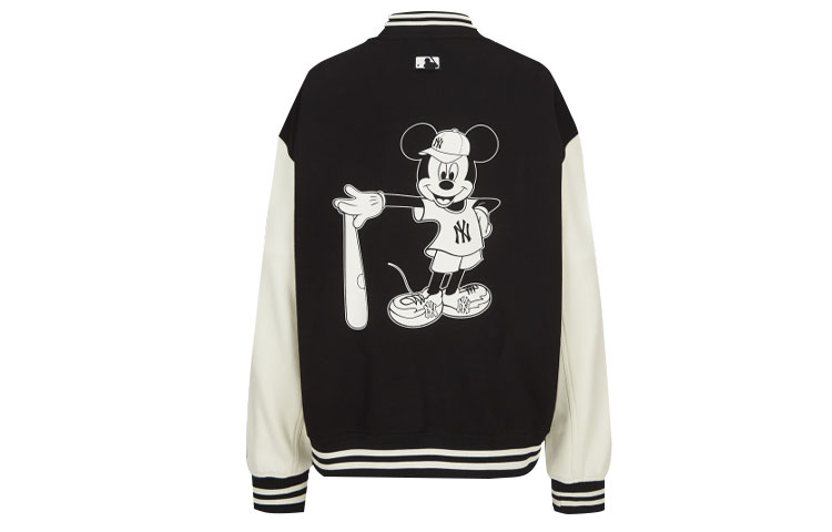 MLB x Disney Black Unisex Baseball Jacket Collaboration 31JPK2011-50L
