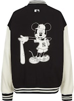 MLB x Disney Black Unisex Baseball Jacket Collaboration 31JPK2011-50L MLB x Disney Black Unisex Baseball Jacket Collaboration 31JPK2011-50L