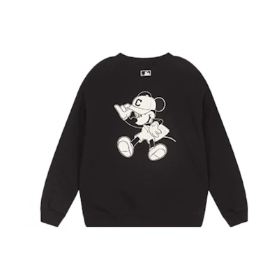 MLB Disney Cleveland Indians Mickey Print Crewneck Black Unisex Sweatshirt 31MTK2011