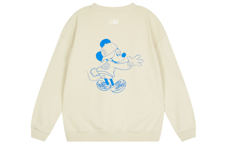 MLB Disney Collab Beige Retro Loose Fit Long Sleeve Unisex Sweatshirt 31MTK2011-43B