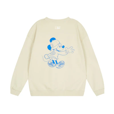 MLB Disney Collab Beige Retro Loose Fit Long Sleeve Unisex Sweatshirt 31MTK2011-43B