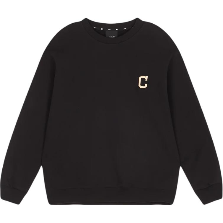 MLB Disney Collab Cleveland Indians Cartoon Print Black Crewneck Sweatshirt 31MTK2011-45L