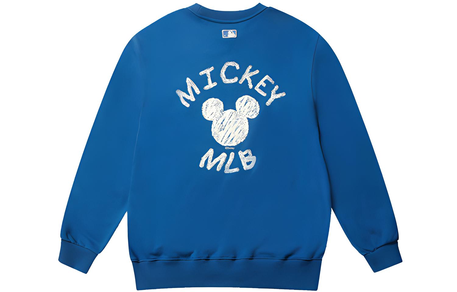 MLB Disney Collaboration Cartoon Letter Crewneck Sweatshirt Unisex Blue 31MTK1041-07U