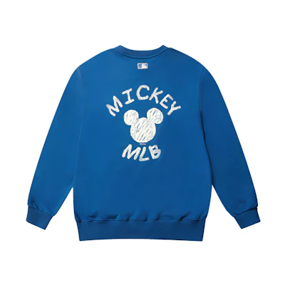 MLB Disney Collaboration Cartoon Letter Crewneck Sweatshirt Unisex Blue 31MTK1041-07U