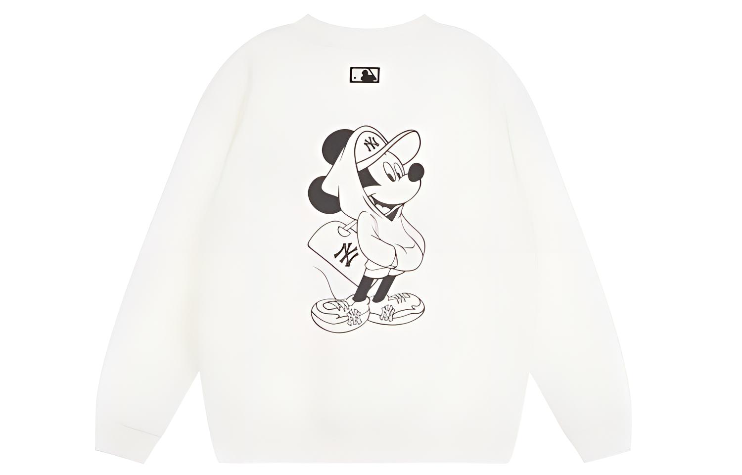MLB Disney Collaboration White Unisex Loose-Fit Long Sleeve Sweatshirt 31MTK2011-50I