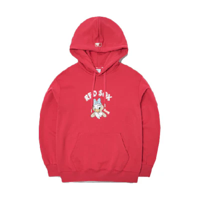 MLB Disney Donald Duck Big Logo Hoodie Boston Red Sox Red Unisex Pullover 3AHDD1014-43RDL