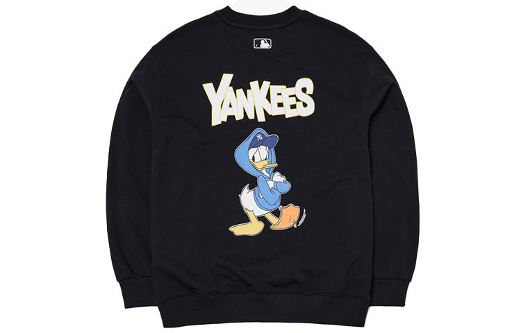 MLB Disney Donald Duck Yankees Black Crewneck Sweatshirt Unisex 3AMTD1114-50BKS