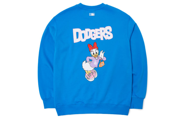 MLB Disney Los Angeles Dodgers Donald Duck Cartoon Blue Crewneck Unisex Sweater 3AMTD1114-07BLS