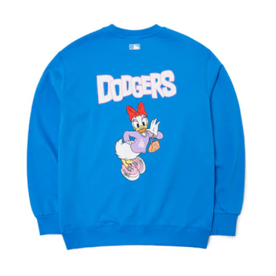 MLB Disney Los Angeles Dodgers Donald Duck Cartoon Blue Crewneck Unisex Sweater 3AMTD1114-07BLS