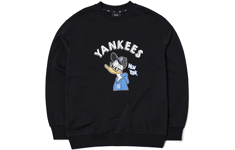 MLB Disney Yankees Donald Duck Black Crewneck Sweatshirt Unisex 3AMTD1014-50BKS