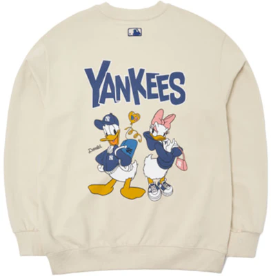 MLB x 迪士尼 洋基隊唐老鴨圖案中性圓領毛衣 - 米白色 3AMTD1114-50BGL Buy MLB x 迪士尼 洋基隊唐老鴨圖案中性圓領毛衣 - 米白色 3AMTD1114-50BGL