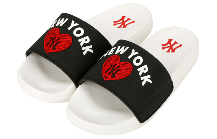 MLB Los Angeles Dodgers Slide Sandal 'Black White' 圖 3