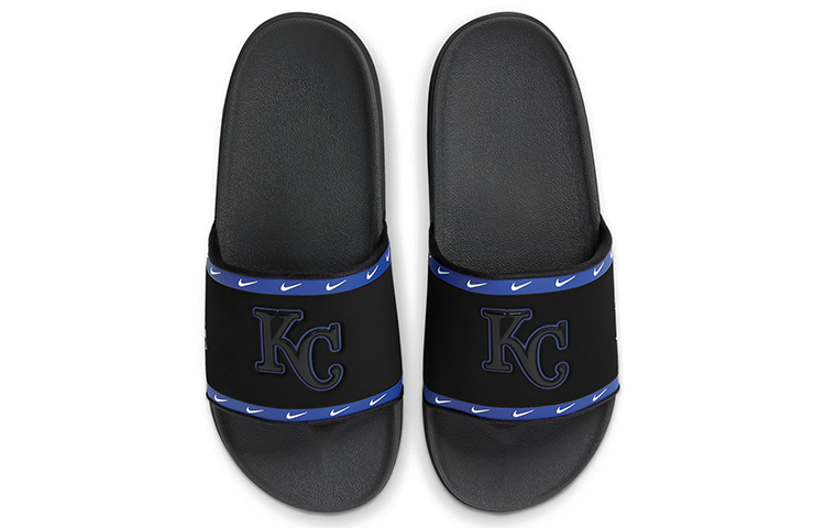 Lookbook Nike Offcourt "Kansas City Royals" 堪薩斯市皇家隊 黑藍 拖鞋