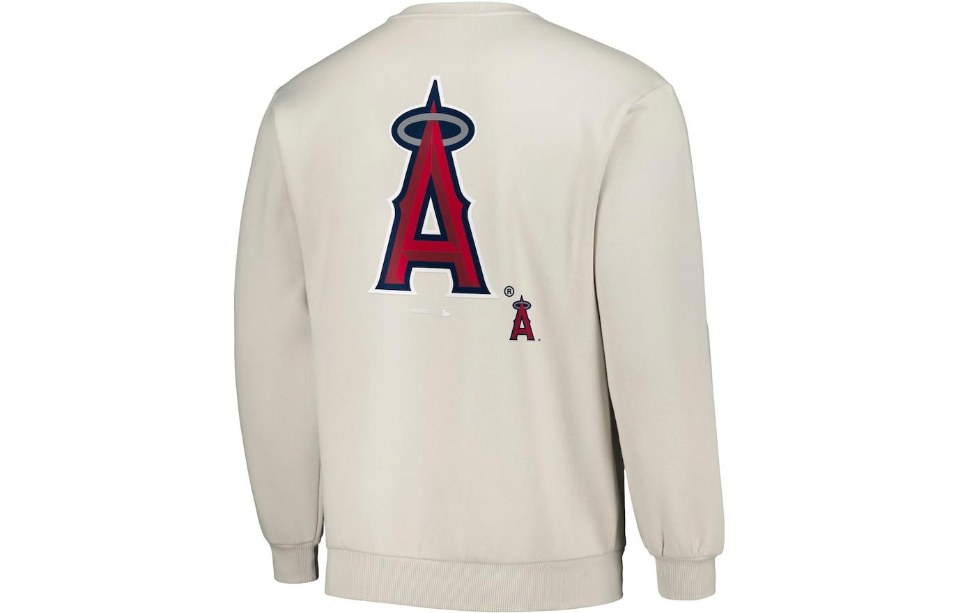 MLB PLEASURES FW23 Los Angeles Angels Crewneck Baseball Sweatshirt Grey 200032429