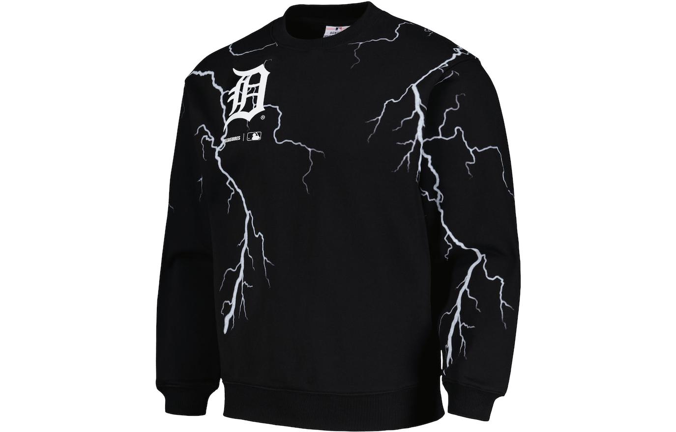 MLB PLEASURES SS23 Detroit Tigers Lightning Print Crewneck Black () 5328328