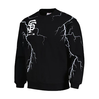 MLB PLEASURES SS23 Giants Lightning Graphic Crewneck Sweatshirt Black Mens 5328336