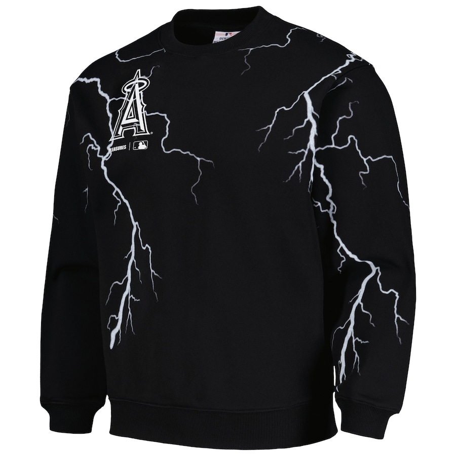 MLB PLEASURES SS23 LA Angels Lightning Crewneck Sweatshirt Black () 5328329