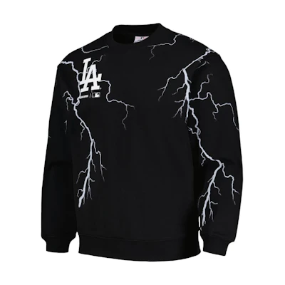 MLB PLEASURES SS23 LA Dodgers Lightning Crewneck Sweatshirt Black 5328330