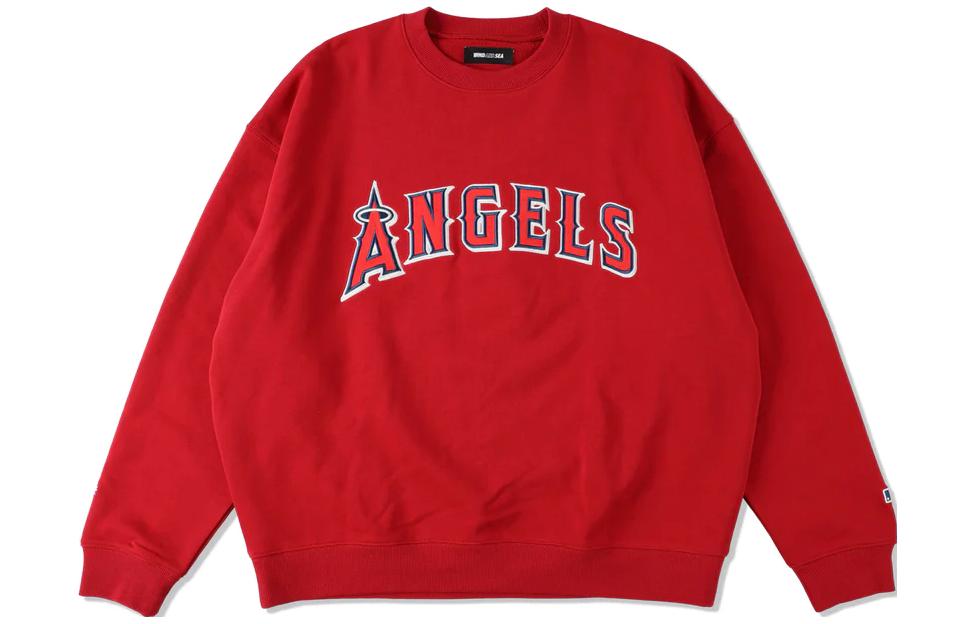 MLB Wind And Sea Angels Logo Red Crewneck Sweatshirt Unisex WDS-C-MLB5-23-AP-Q2-06-ANGELS