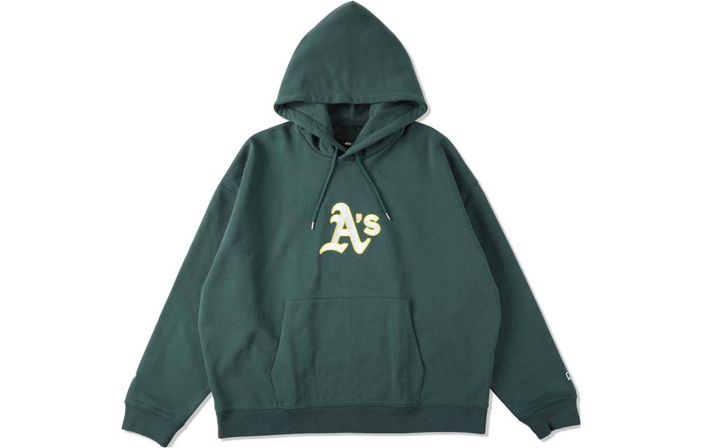 MLB Wind And Sea Athletics Logo Hoodie Green Unisex with Drawstring Pocket WDS-C-MLB5-23-AP-Q2-05-ATH