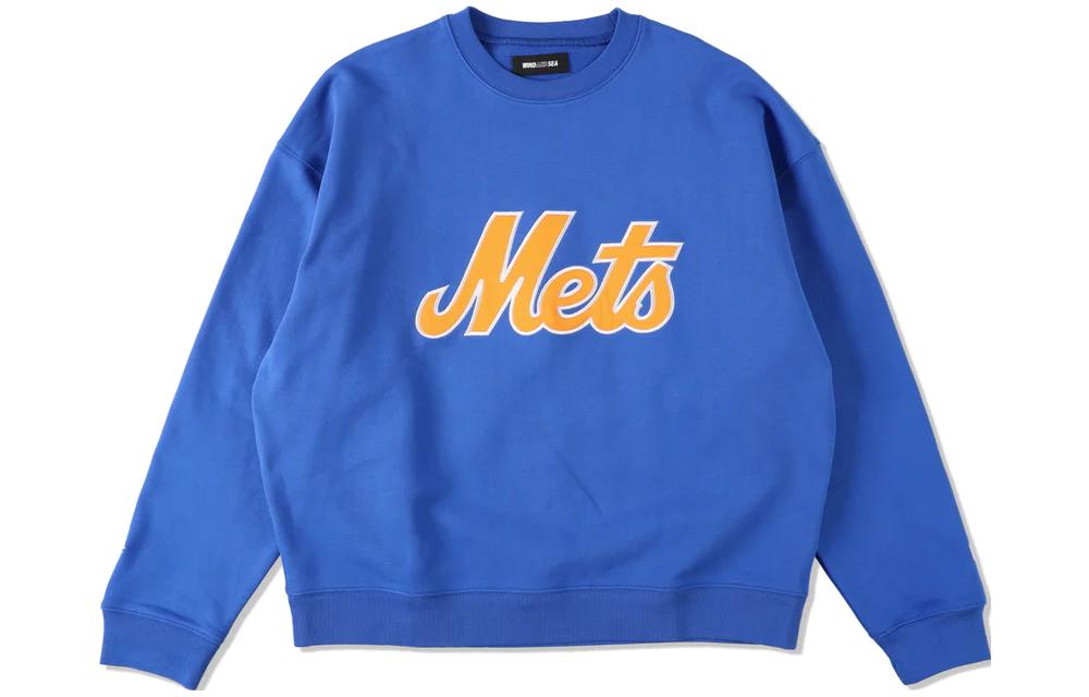 MLB Wind And Sea Team Logo Collaboration Crewneck Sweatshirt Sky Blue Unisex WDS-C-MLB5-23-AP-Q2-06-METS
