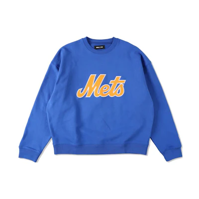 MLB Wind And Sea Team Logo Collaboration Crewneck Sweatshirt Sky Blue Unisex WDS-C-MLB5-23-AP-Q2-06-METS