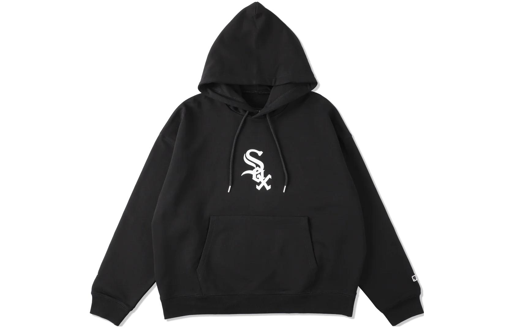 MLB Wind And Sea WHITESOX Logo Drawstring Hoodie Unisex Black WDS-C-MLB5-23-AP-Q2-05-WHI