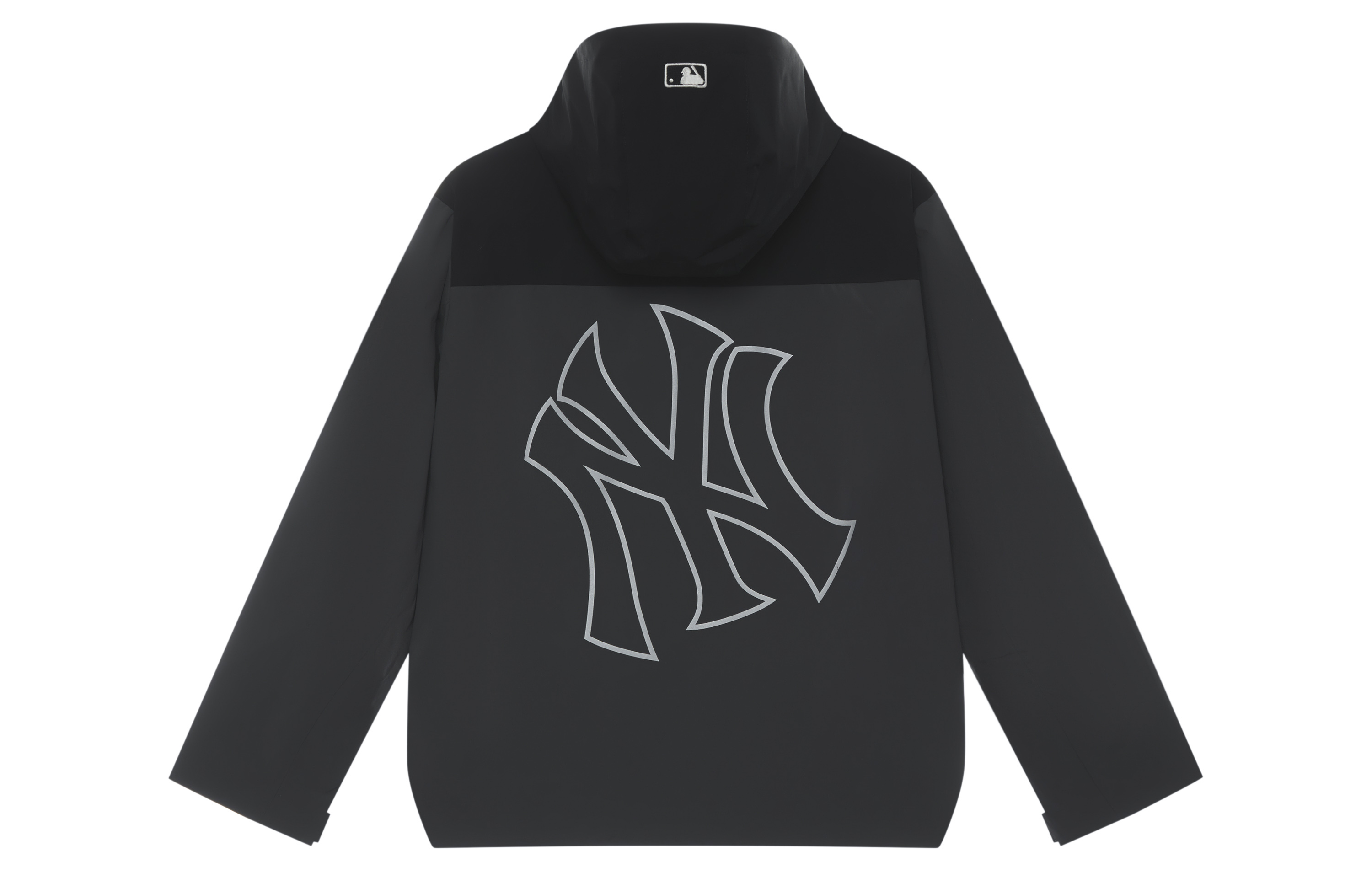 MLB Yankees 24FW Reflective Logo Windproof Waterproof Jacket Charcoal Unisex 3AWJB0344-50CGS
