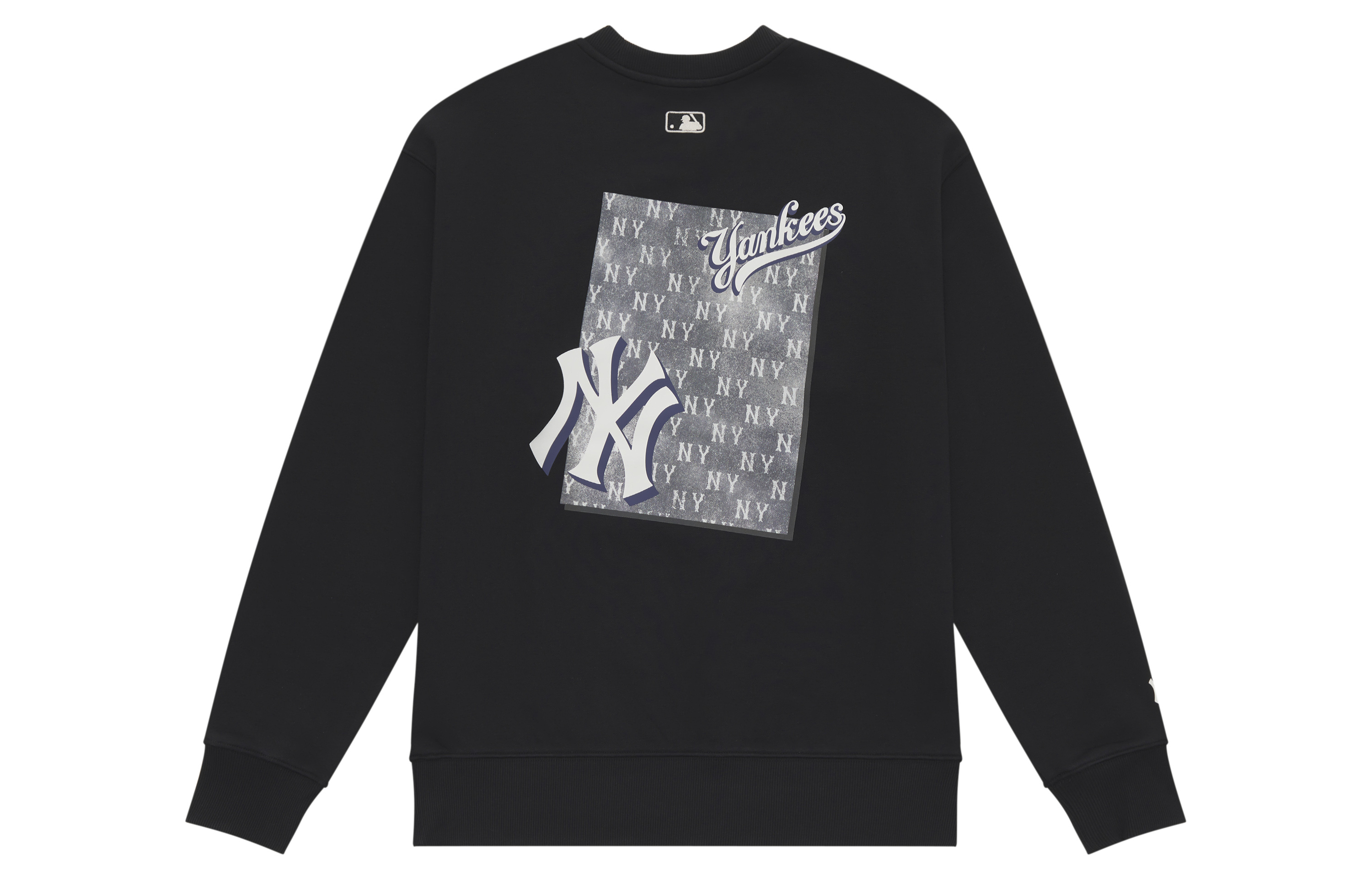 MLB Yankees 24FW Retro Denim Pop Logo Unisex Black Crewneck Sweatshirt 3AMTM1544-50BKS 圖 2