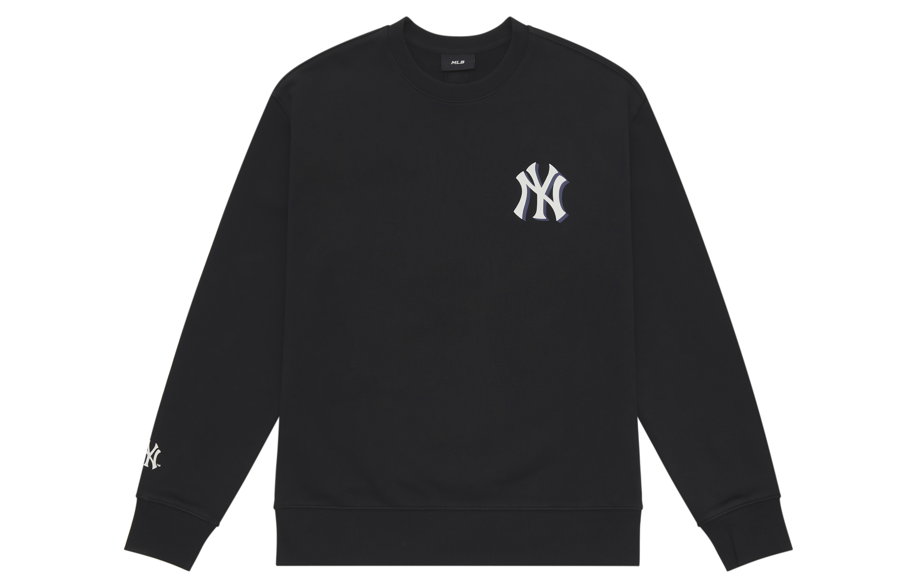MLB Yankees 24FW Retro Denim Pop Logo Unisex Black Crewneck Sweatshirt 3AMTM1544-50BKS 圖 3