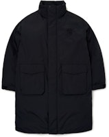 MLB Yankees Black Puffer Jacket Unisex Mid-Length with Logo and Stand Collar 3ADJJ0116-50BKS MLB Yankees Black Puffer Jacket Unisex Mid-Length with Logo and Stand Collar 3ADJJ0116-50BKS