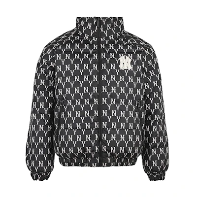 MLB Yankees Black Reversible Vintage Logo Puffer Jacket Unisex Winter Short 31DJM2061-50L
