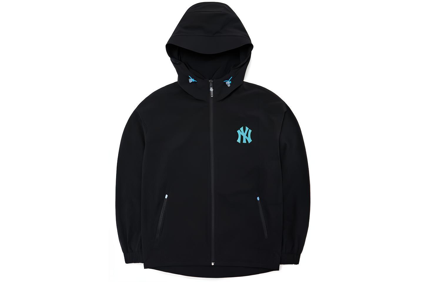 MLB Yankees Black Windbreaker Logo Jacket Unisex 3AWJA0121-50BKS