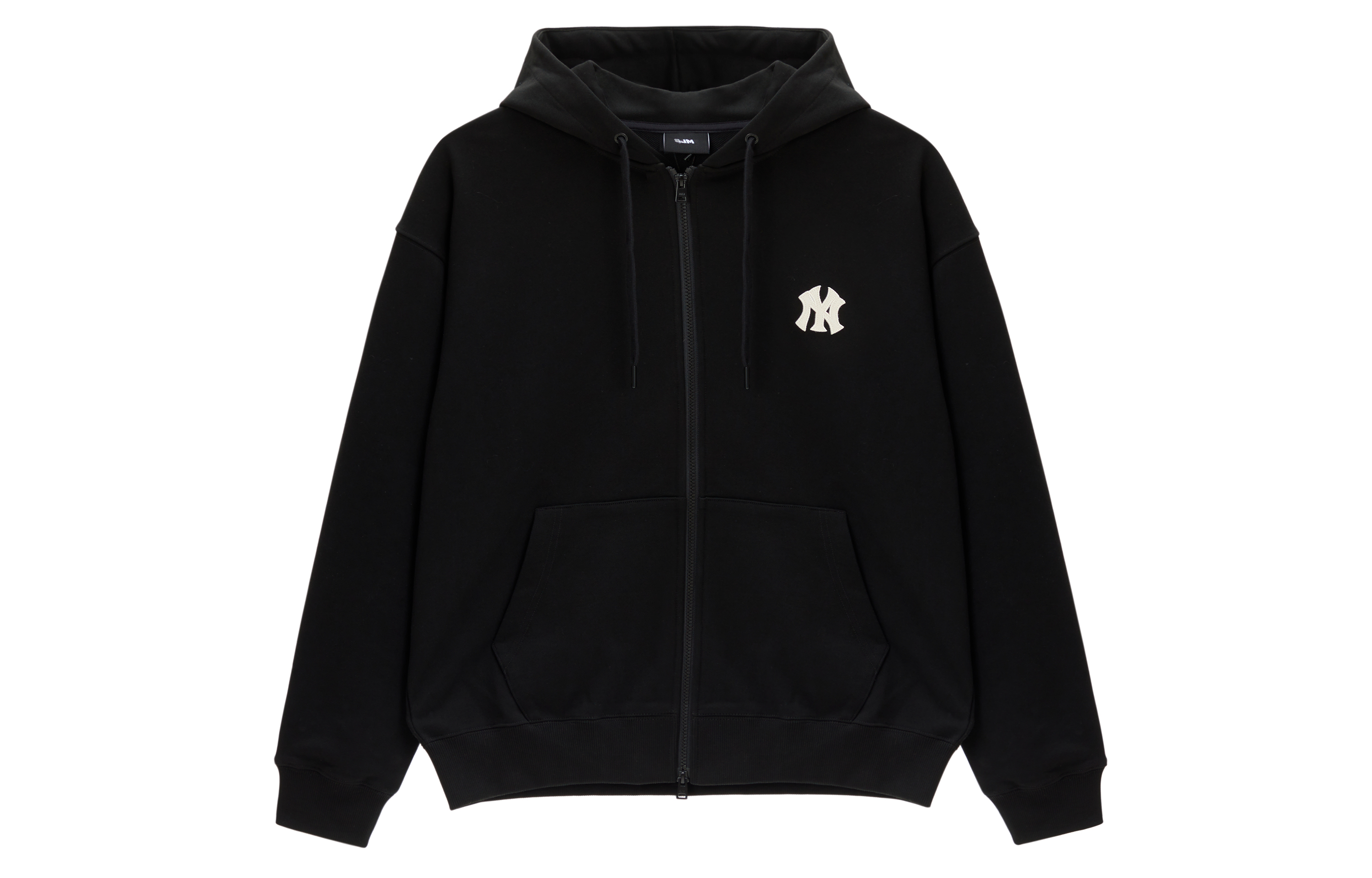 MLB Yankees FW23 Black Zip-Up Hoodie Jacket Unisex with Letter Print Design 3ATRB0134-50BKS