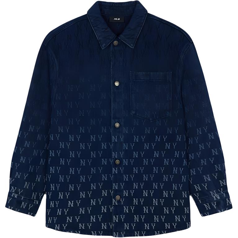 Order MLB Yankees Gradient Monogram Logo Long Sleeve Shirt Unisex Blue. 3ADRM0944-50INS