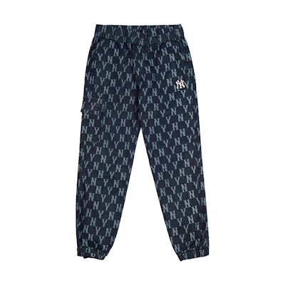 MLB Yankees Letter Print Jogger Jeans Unisex Dark Blue 3ADP02014-50BLD