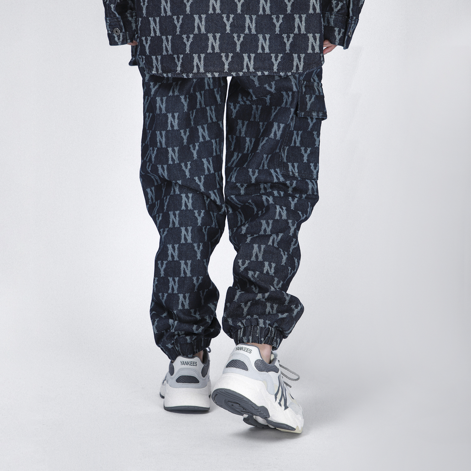 Details for MLB Yankees Letter Print Jogger Jeans Unisex Dark Blue 3ADP02014-50BLD