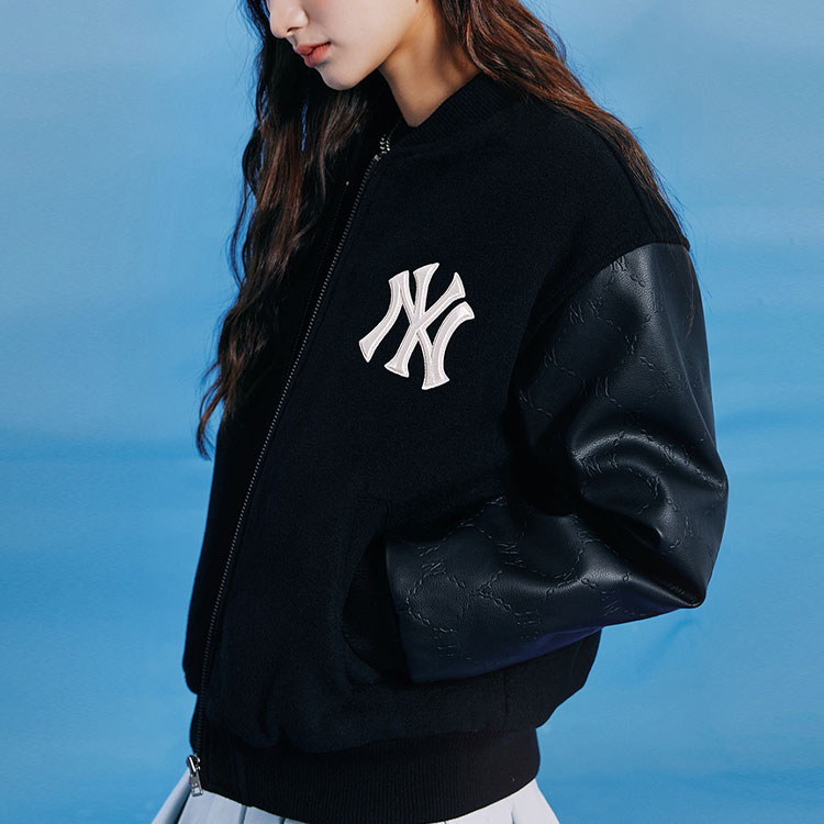 MLB Yankees Logo Embroidered Black Retro Baseball Jacket Unisex Back-to-School. 3AJP12016-50BKS 圖 5